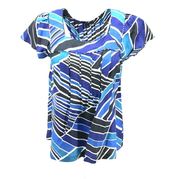 Banana Republic Striped Print Tunic Top Sz Small - Picture 2 of 8